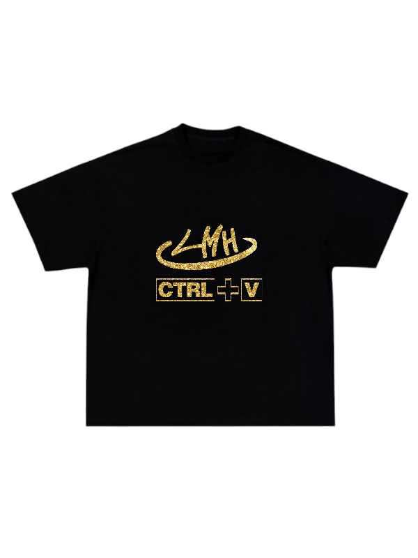 Футболка CTRL+V Gold — золотой глиттер-принт